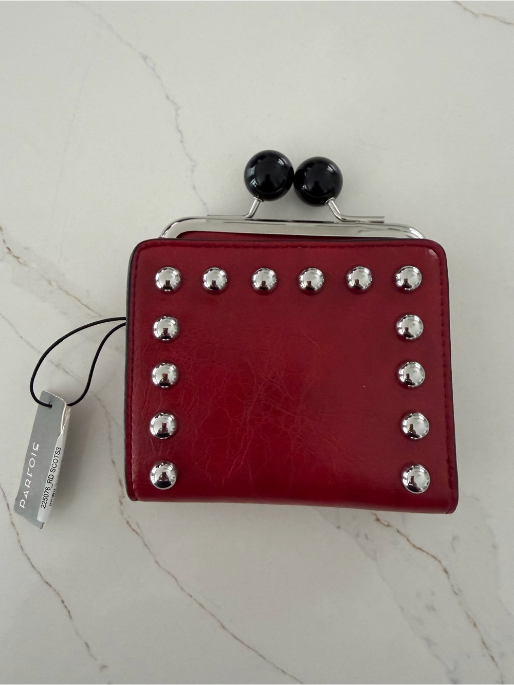 Parfois Red Studded Kiss-Lock Wallet